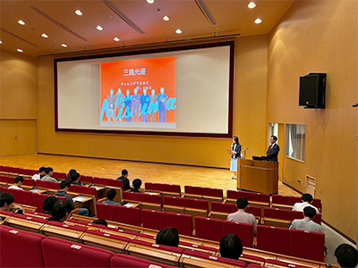 三島社長が岡山理科大学で特別講義