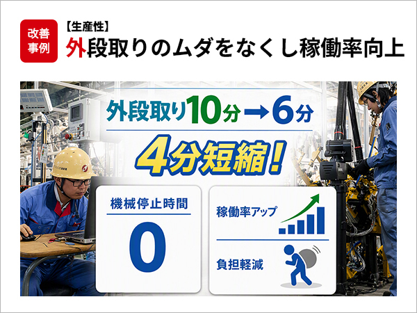 【生産性】外段取りのムダをなくし、稼働率向上